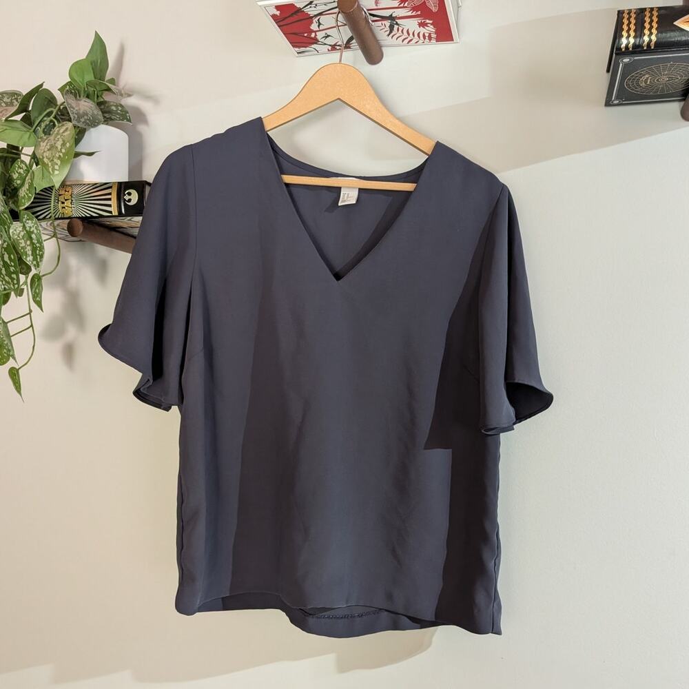 H&M | Flutter Sleeve Chiffon Blouse | 10
